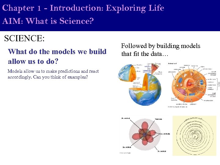 Chapter 1 - Introduction: Exploring Life AIM: What is Science? SCIENCE: What do the