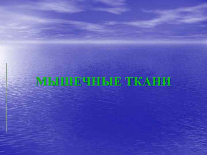 МЫШЕЧНЫЕ ТКАНИ 