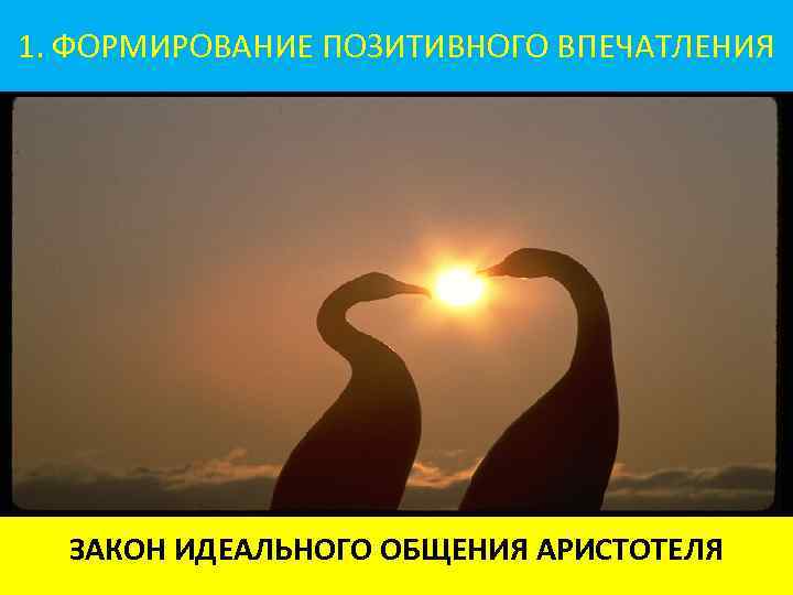 1. ФОРМИРОВАНИЕ ПОЗИТИВНОГО ВПЕЧАТЛЕНИЯ ЗАКОН ИДЕАЛЬНОГО ОБЩЕНИЯ АРИСТОТЕЛЯ 