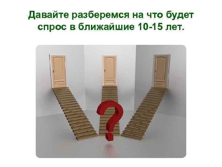 Давайте разберемся на что будет спрос в ближайшие 10 -15 лет. 