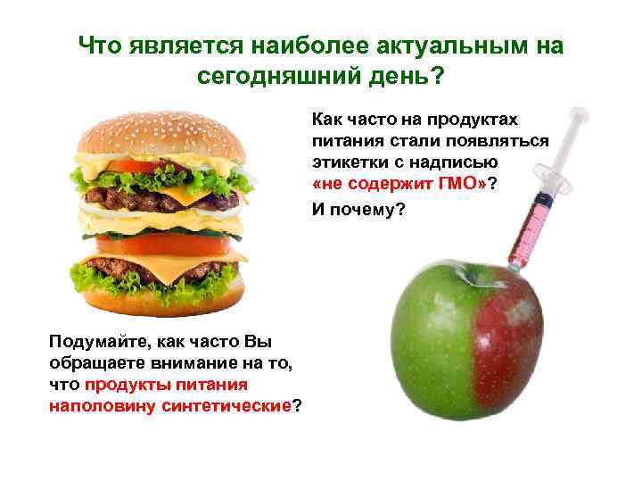 Что является наиболее актуальным на сегодняшний день? Как часто на продуктах питания стали появляться