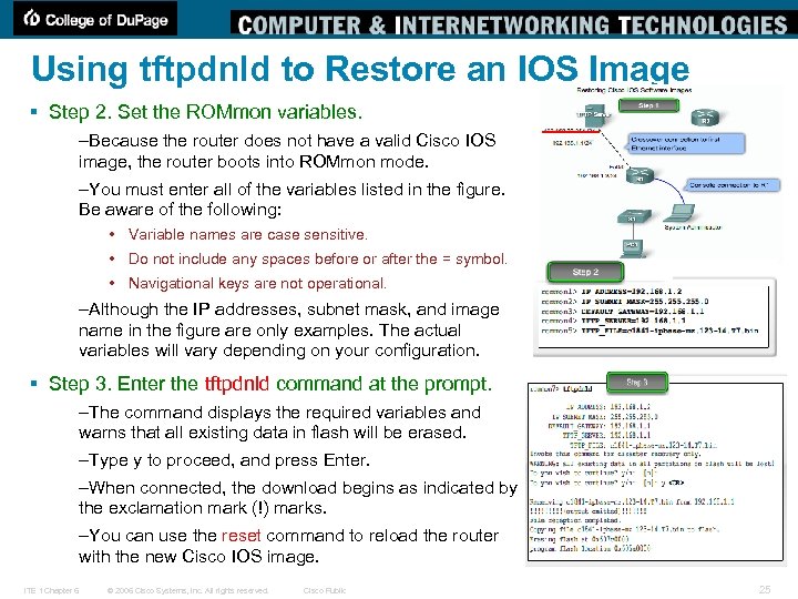 Using tftpdnld to Restore an IOS Image § Step 2. Set the ROMmon variables.