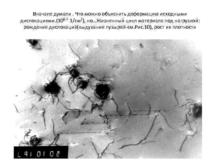 Вначале думали. Что можно объяснить деформацию исходными дислокациями. (106 -7 1/cм 2), но…Жизненный цикл
