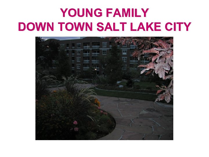 YOUNG FAMILY DOWN TOWN SALT LAKE CITY 