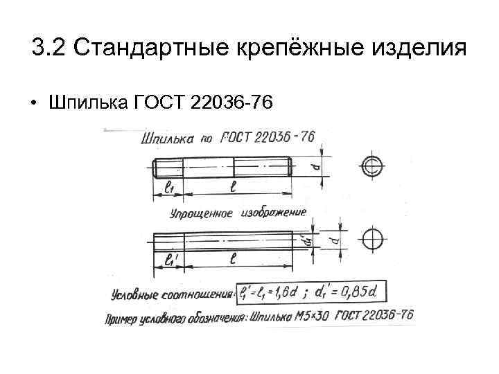 Шпилька м16 чертеж