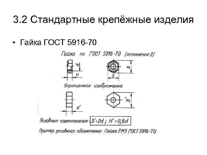 Гайка гост 5916 70 чертеж