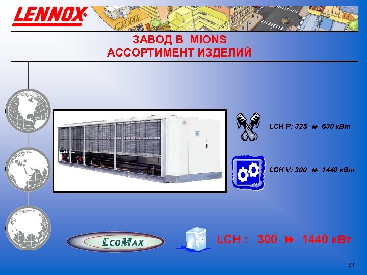 ЗАВОД В MIONS АССОРТИМЕНТ ИЗДЕЛИЙ LCH P: 325 630 к. Вт LCH V: 300