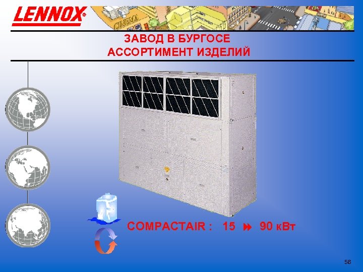 ЗАВОД В БУРГОСЕ АССОРТИМЕНТ ИЗДЕЛИЙ COMPACTAIR : 15 90 к. Вт 56 