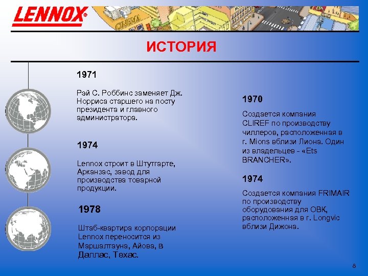 ИСТОРИЯ 1971 Рэй C. Роббинс заменяет Дж. Норриса старшего на посту президента и главного