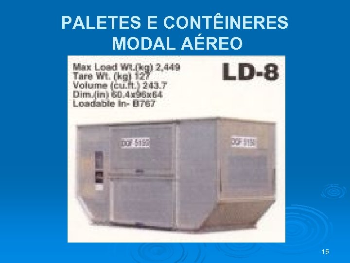 PALETES E CONTÊINERES MODAL AÉREO 15 