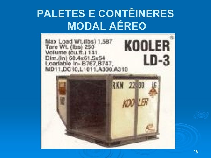 PALETES E CONTÊINERES MODAL AÉREO 18 
