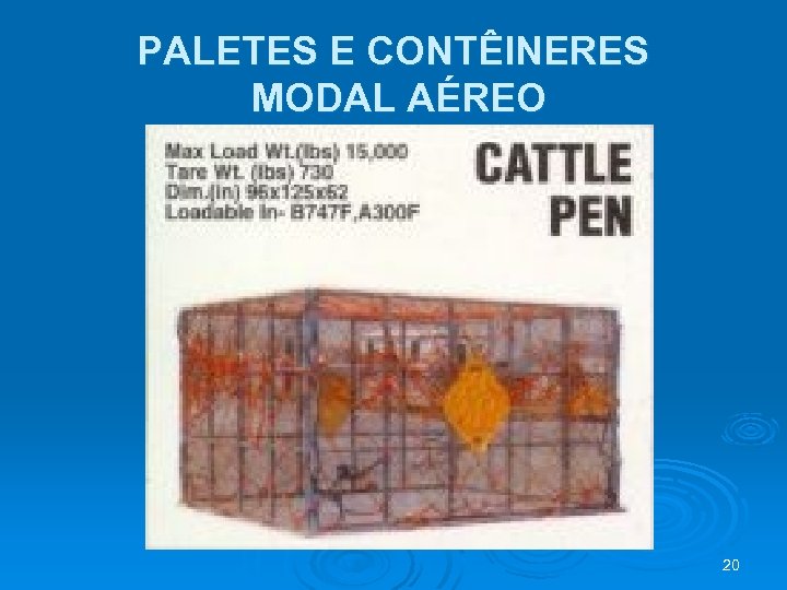 PALETES E CONTÊINERES MODAL AÉREO 20 