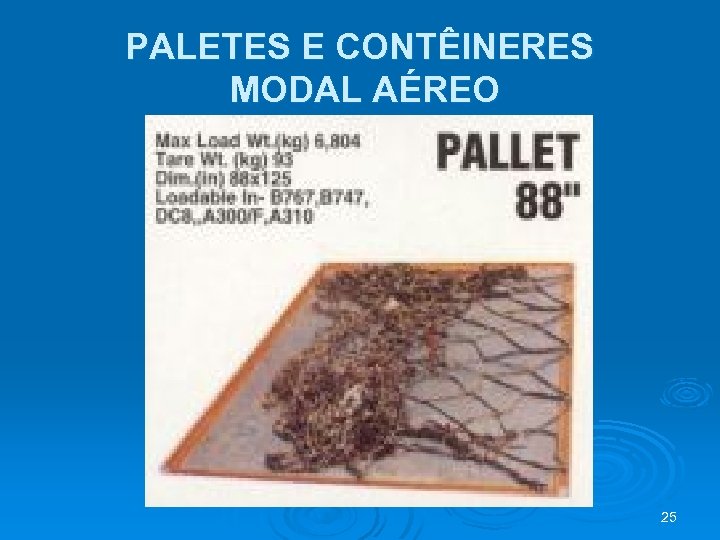 PALETES E CONTÊINERES MODAL AÉREO 25 