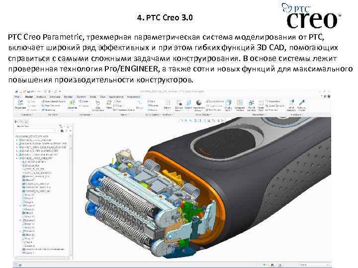 4. PTC Creo 3. 0 PTC Creo Parametric, трехмерная параметрическая система моделирования от PTC,