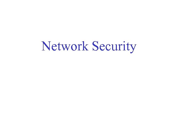 Network Security 
