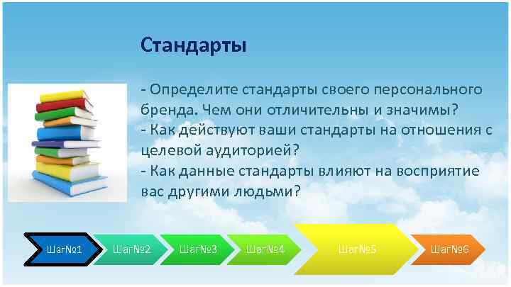 Стандарты - Определите стандарты своего персонального бренда. Чем они отличительны и значимы? - Как