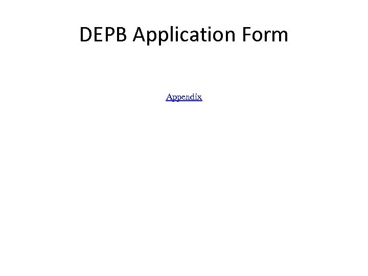 DEPB Application Form Appendix 