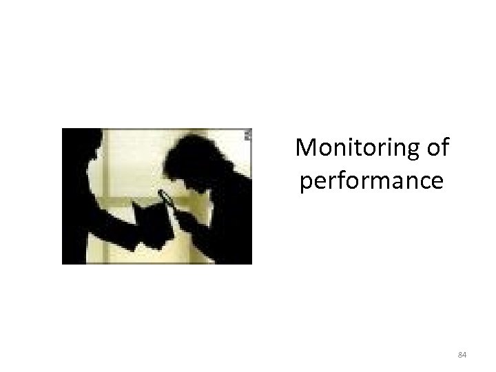 Monitoring of performance 84 