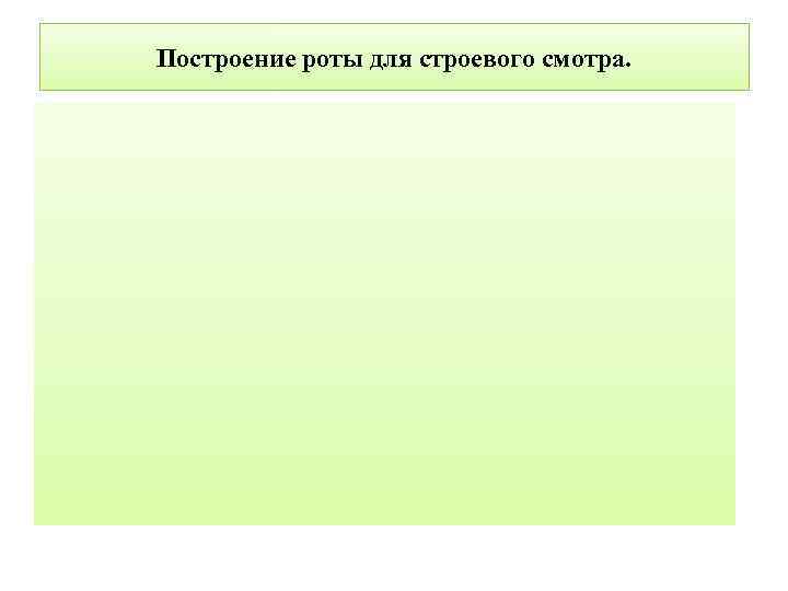 Построение роты для строевого смотра. 
