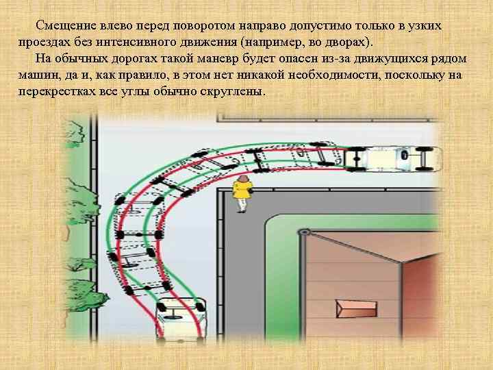 По какой траектории поворот