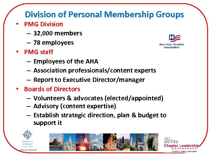 Division of Personal Membership Groups • PMG Division – 32, 000 members – 78