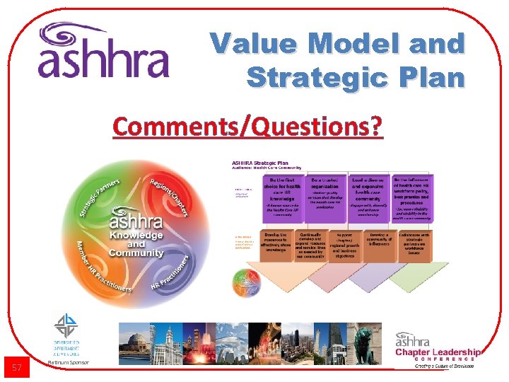 Value Model and Strategic Plan Comments/Questions? 57 Platinum Sponsor 