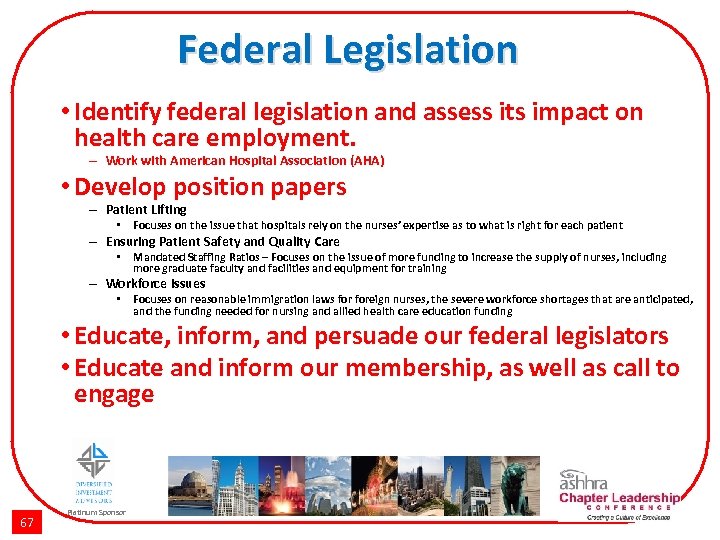 Federal Legislation • Identify federal legislation and assess its impact on health care employment.