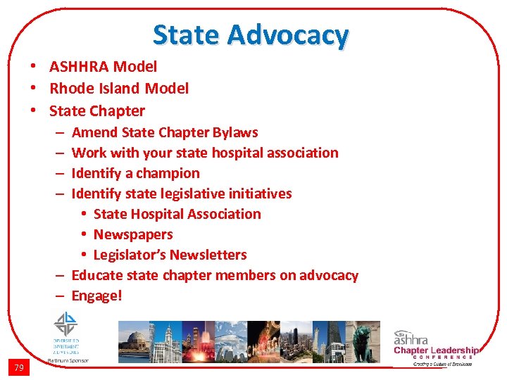 State Advocacy • ASHHRA Model • Rhode Island Model • State Chapter Amend State