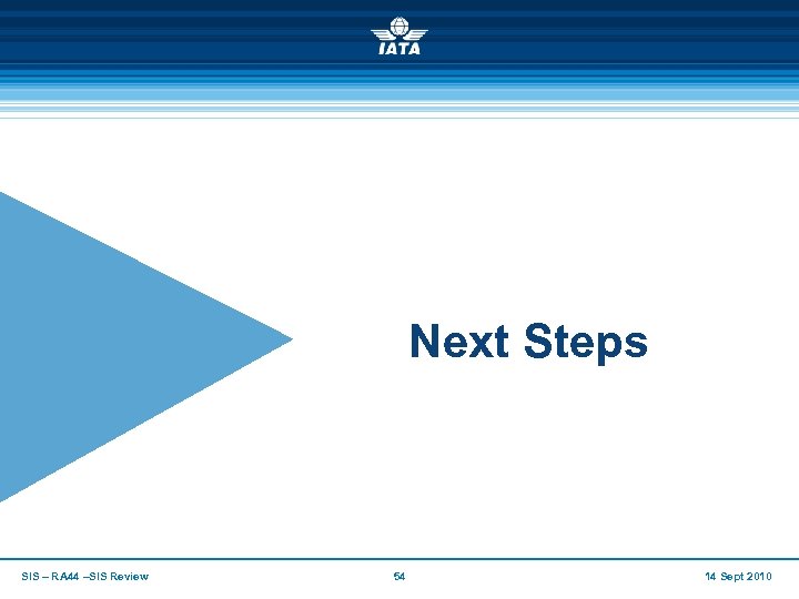 Next Steps SIS – RA 44 –SIS Review 54 14 Sept 2010 