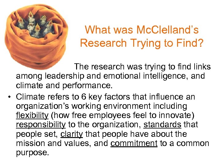 What was Mc. Clelland’s Research Trying to Find? The research was trying to find