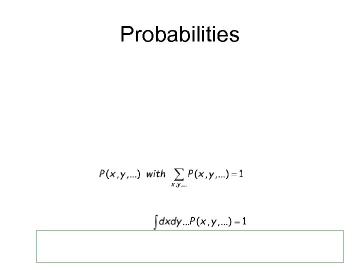 Probabilities 