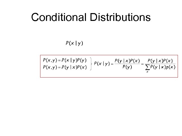 Conditional Distributions 