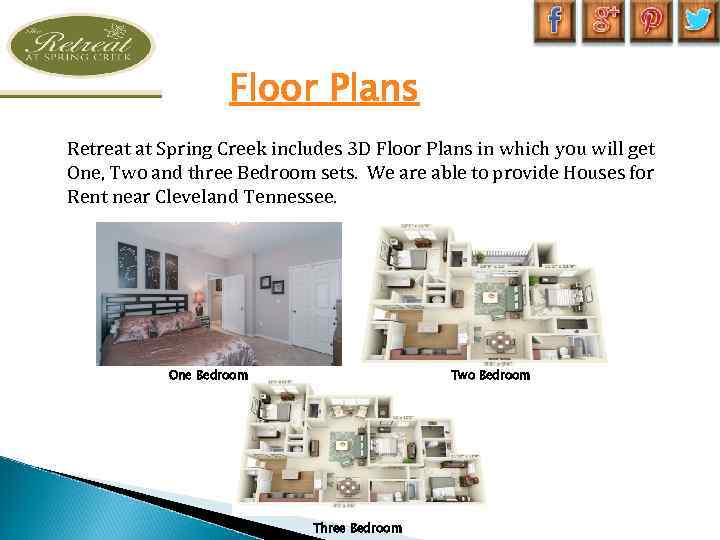 Floor Plans Retreat at Spring Creek includes 3 D Floor Plans in which you