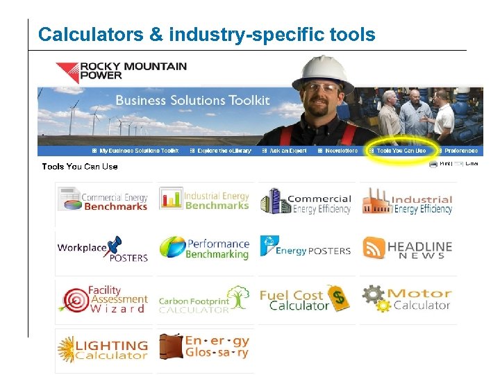 © 2000 PACIFICORP | PAGE 27 Calculators & industry-specific tools 