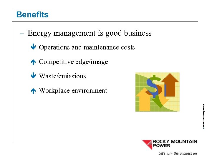 Benefits – Energy management is good business ê Operations and maintenance costs é Competitive