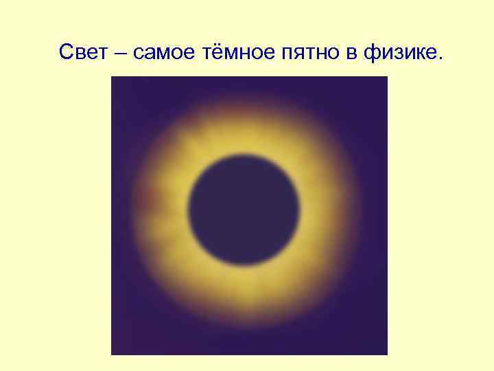 Свет – самое тёмное пятно в физике. 