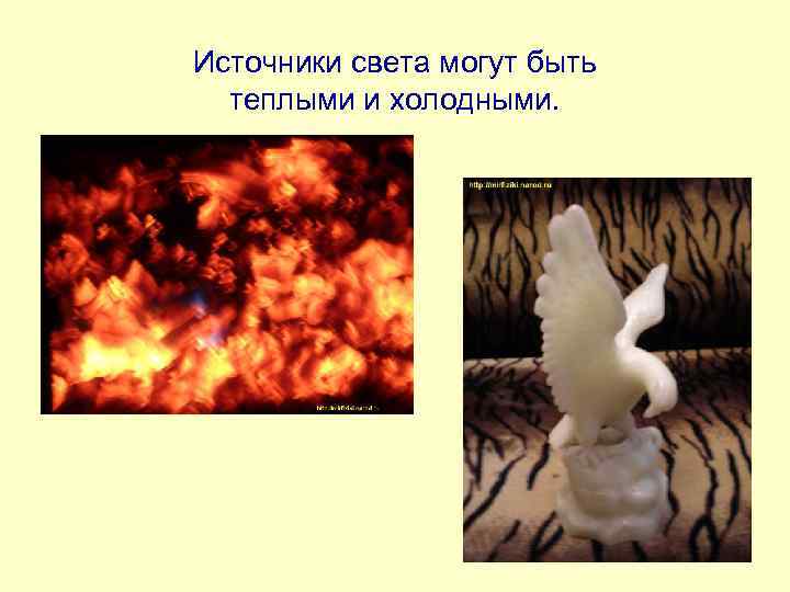 Источники света могут быть теплыми и холодными. 
