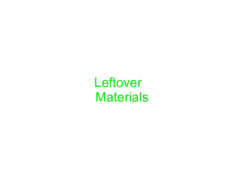 Leftover Materials 