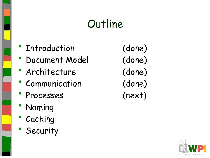 Outline • Introduction • Document Model • Architecture • Communication • Processes • Naming