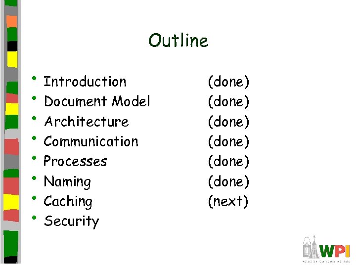 Outline • Introduction • Document Model • Architecture • Communication • Processes • Naming