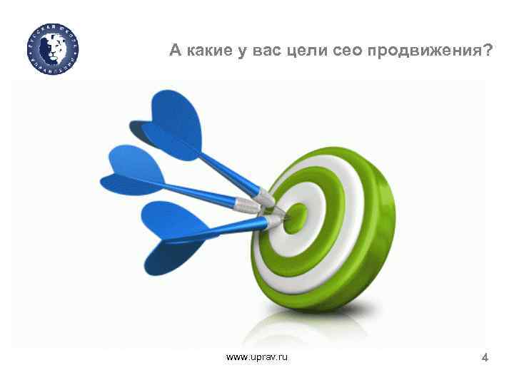 А какие у вас цели сео продвижения? www. uprav. ru 4 