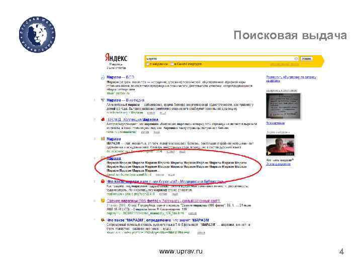 Поисковая выдача www. uprav. ru 4 