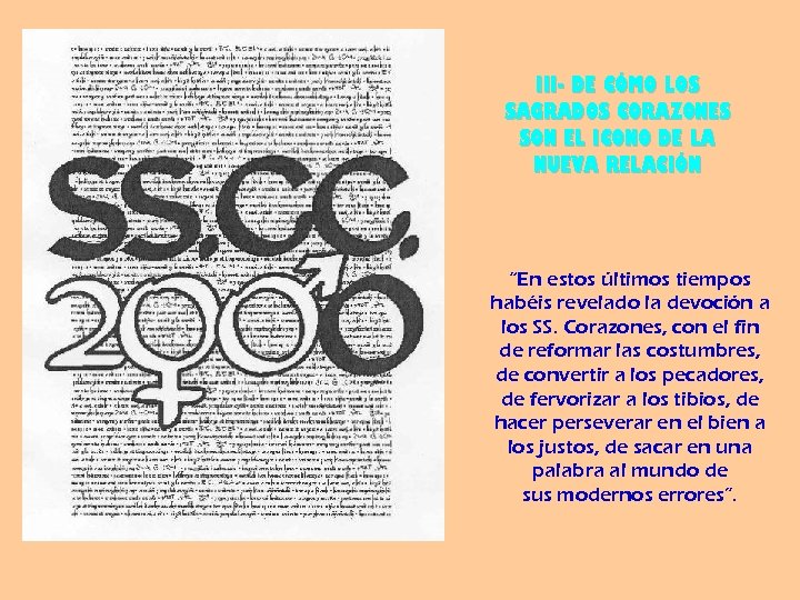 III- DE CÓMO LOS SAGRADOS CORAZONES SON EL ICONO DE LA NUEVA RELACIÓN “En