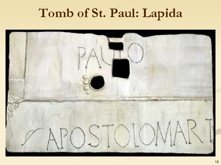 Tomb of St. Paul: Lapida 16 