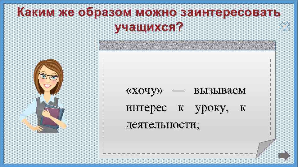 Каким же образом можно заинтересовать учащихся? «могу» — определяем «надо» — подводим ученика тематические