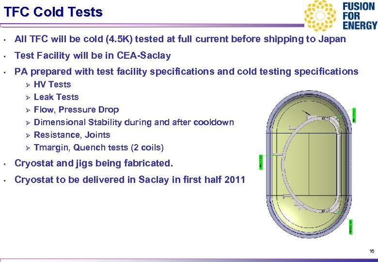 TFC Cold Tests • All TFC will be cold (4. 5 K) tested at