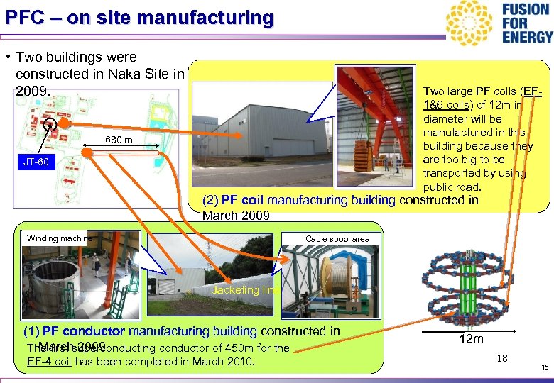 PFC – on site manufacturing • Two buildings were constructed in Naka Site in
