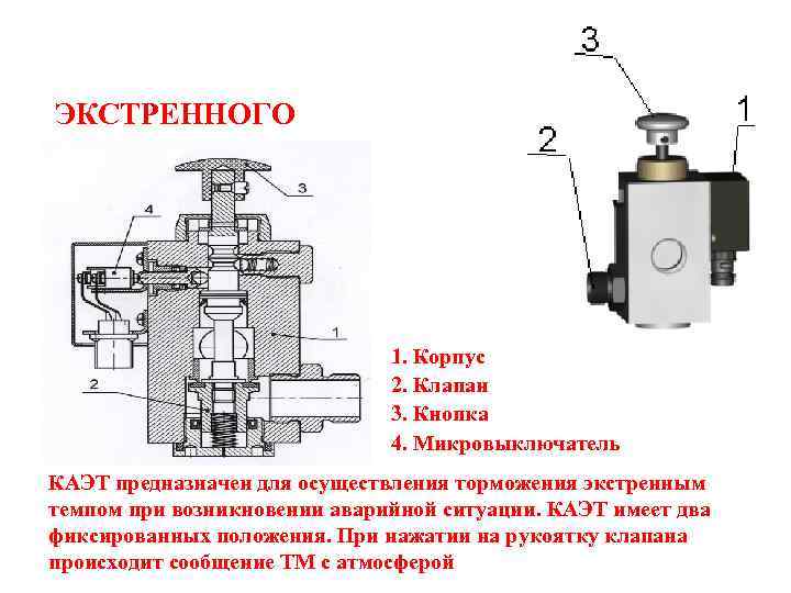 Темп экстренной разрядки тормозной магистрали