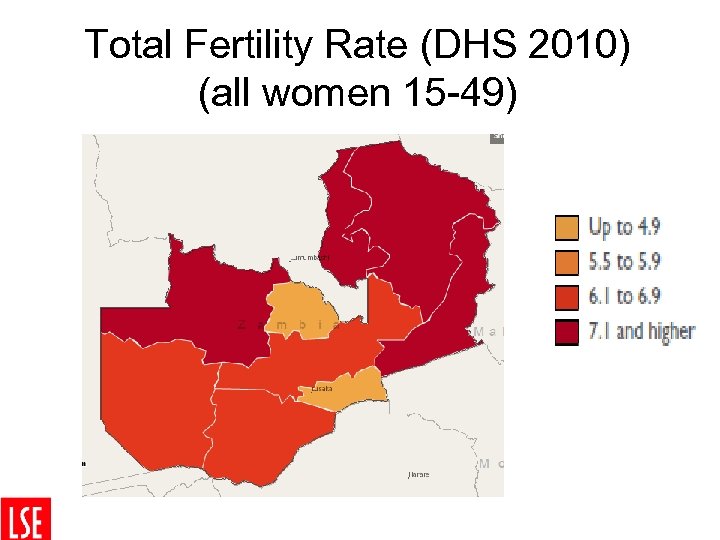 Total Fertility Rate (DHS 2010) (all women 15 -49) 