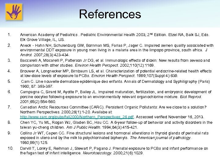References 1. 2. 3. 4. 5. 6. 7. 8. 9. 10. American Academy of